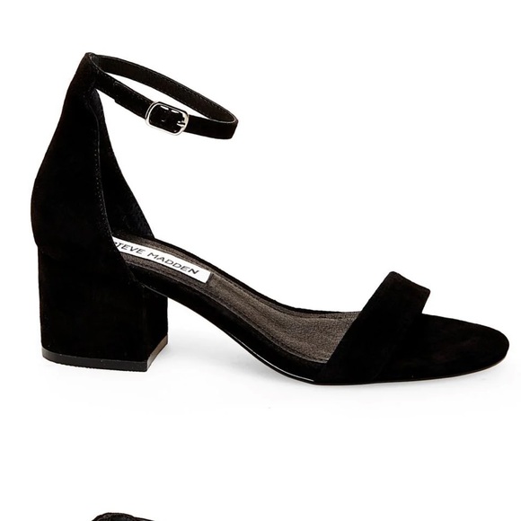 STEVE MADDEN Irene-M Black Suede Heels - Picture 2 of 7